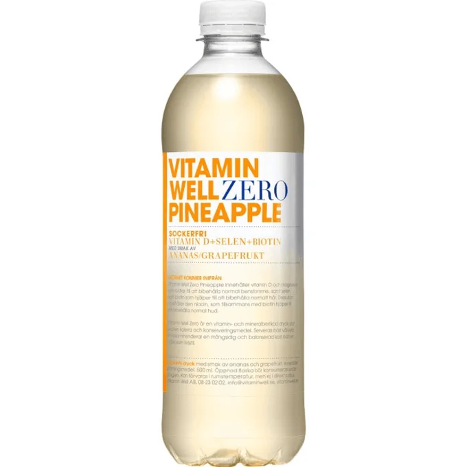 Vitamin Well Zero Pineapple – Ananas & Grapefrukt 50cl